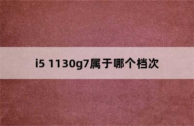 i5 1130g7属于哪个档次